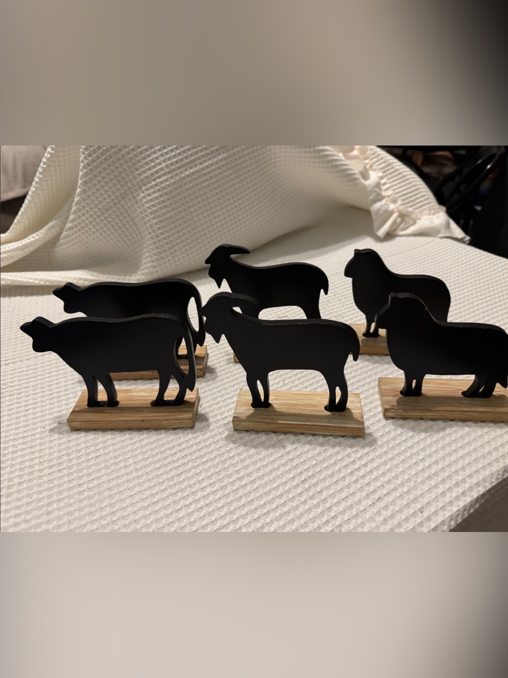 Grassland’s Road Set of 6 Wood Animals Cow Goat Sheep